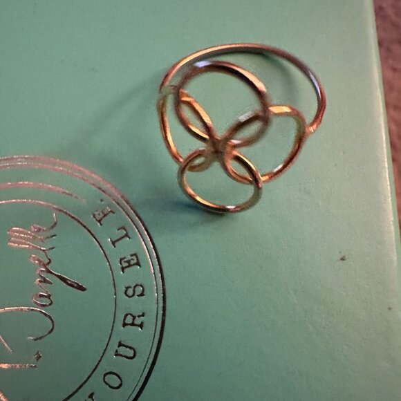 circles goldtone ring sz 7 - Picture 8 of 10